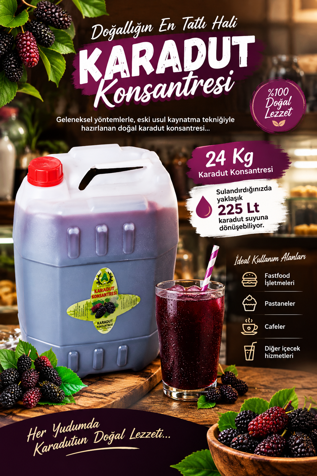 24 Kg Karadut Konsantresi Ege'den Doğal