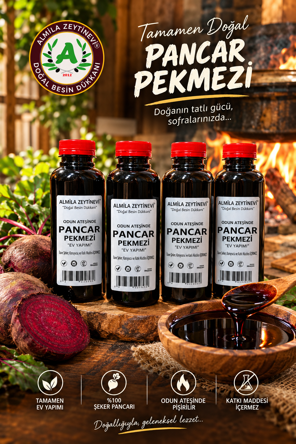 %100 DOĞAL EV YAPIMI PANCAR PEKMEZİ 700gr PET ŞİŞE