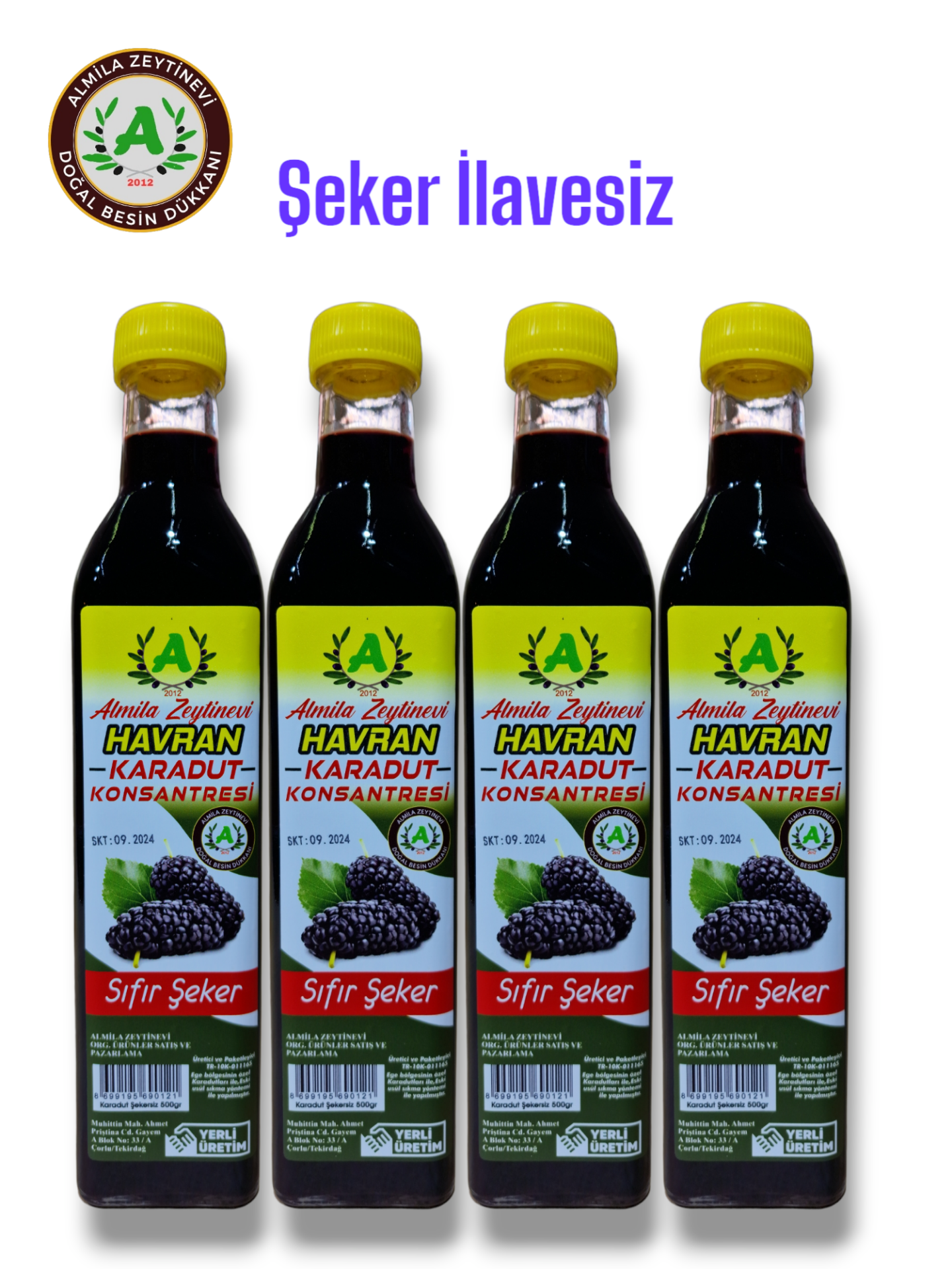 4x500gr Karadut Konsantresi ŞEKERSİZ (Ekonomik)