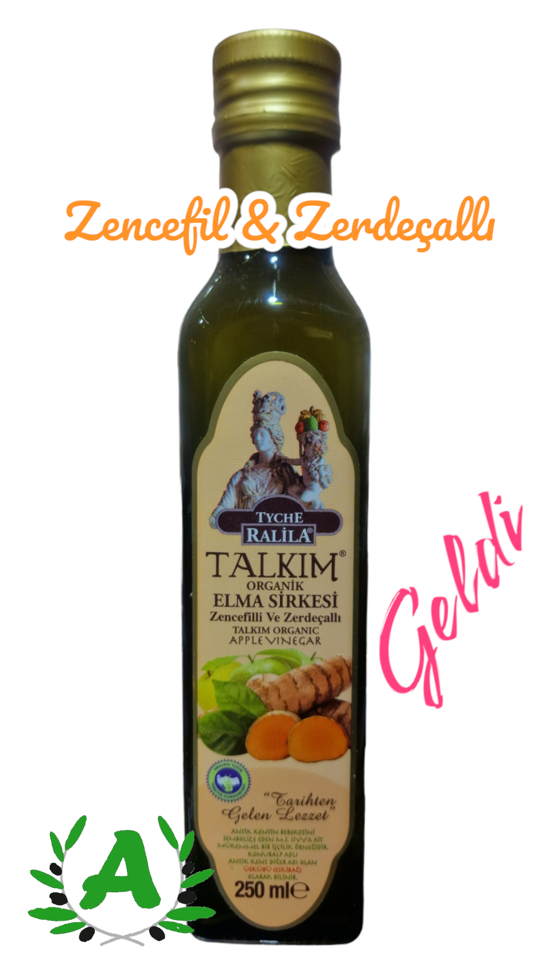 TALKIM ORGANİK ELMA SİRKESİ (Zencefil ve Zerdeçallı)