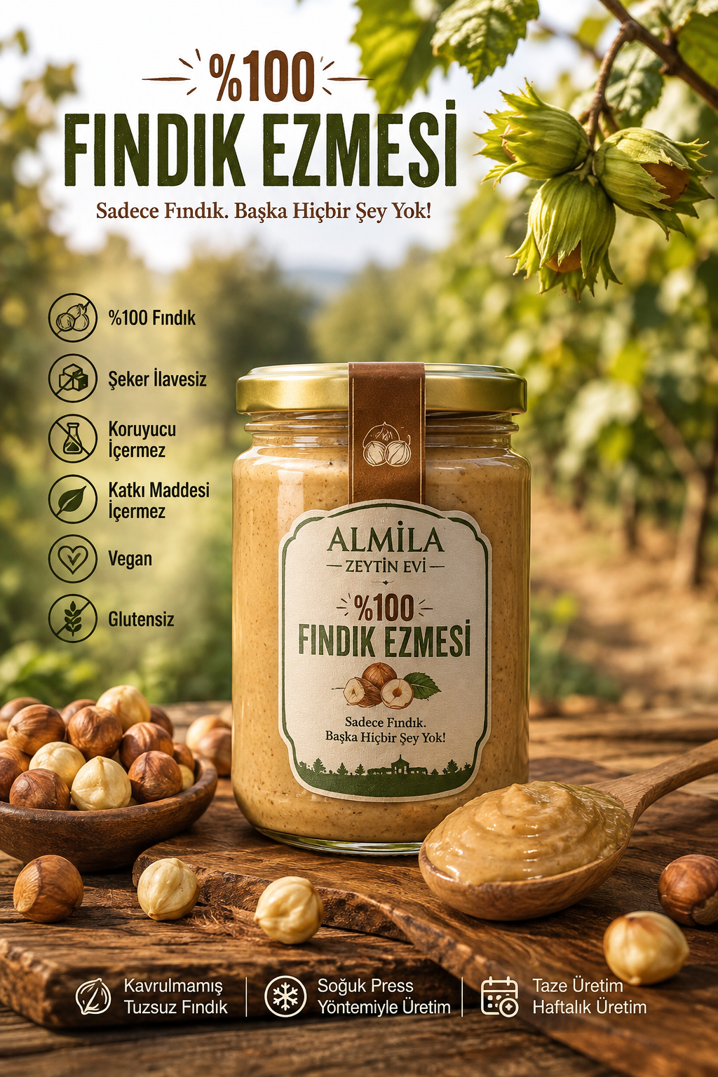 FINDIK EZMESİ %100 FINDIK